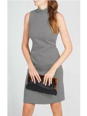 J.McLaughlin Delaney Montego Scuba Houndstooth Midi Dress Size XL